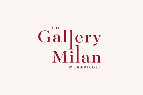 The Gallery Milan logo beige Het Grafisch Atelier